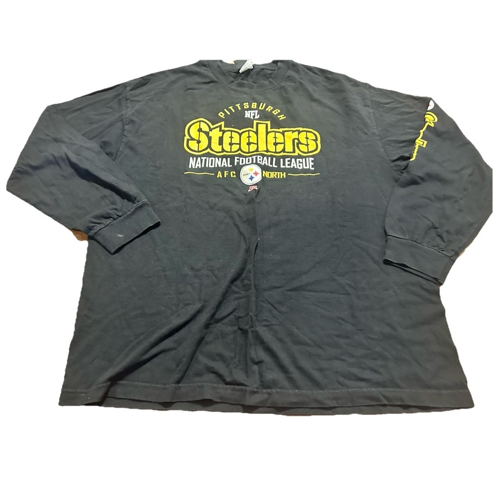 Vintage Pittsburgh Steelers Long Sleeve Shirt NFL Team Apparel Black Size XL